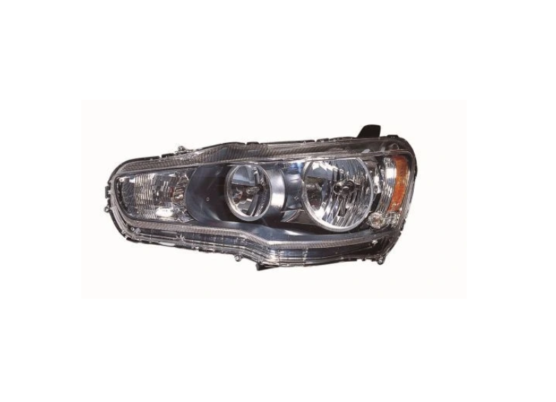 Far Mitsubishi Lancer (Cy0), 03.2007-, montare fata, stanga, HB3+HB4+W5W+WY21W; manual; halogen, DEPO