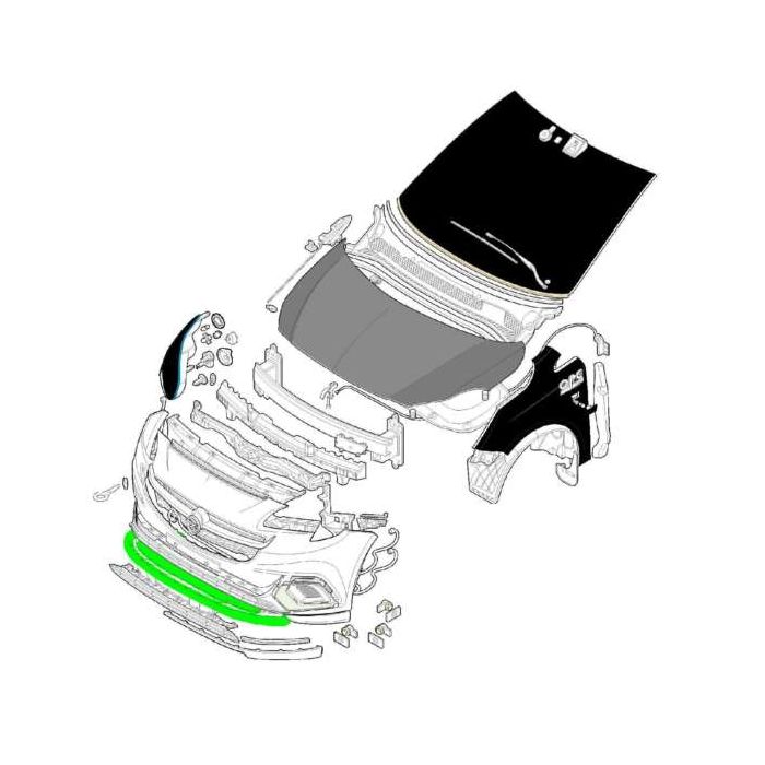 Armatura bara fata Opel Corsa E, 11.2014-, plastic, RapidAuto