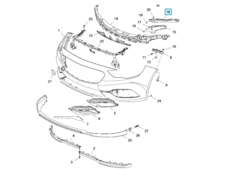 Suport fixare far Opel Insignia, 03.2017-06.2020, montare fata, stanga, mare, RapidAuto