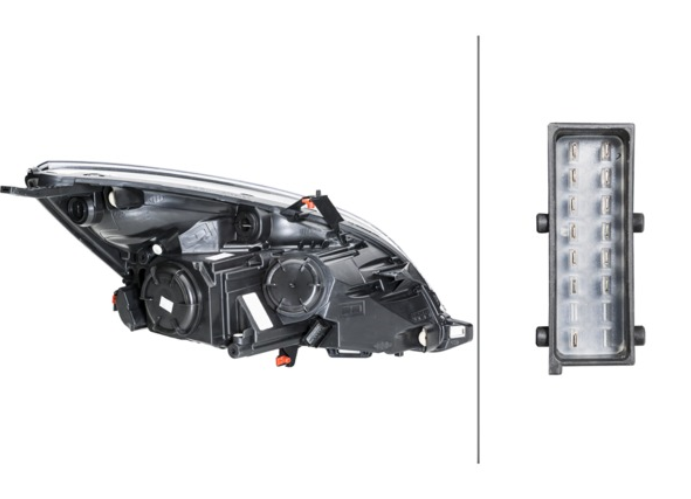 Far Opel Meriva B, 01.2014-, montare fata, stanga, cu lumini de zi tip LED; H1+H7+WY21W; electric; halogen; cu lumina viraje, VISTEON / VARROC