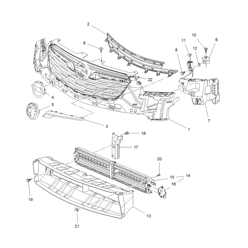 Ornament grila Opel Crossland X, 03.2017-01.2021, montare fata, stanga, cromat, RapidAuto