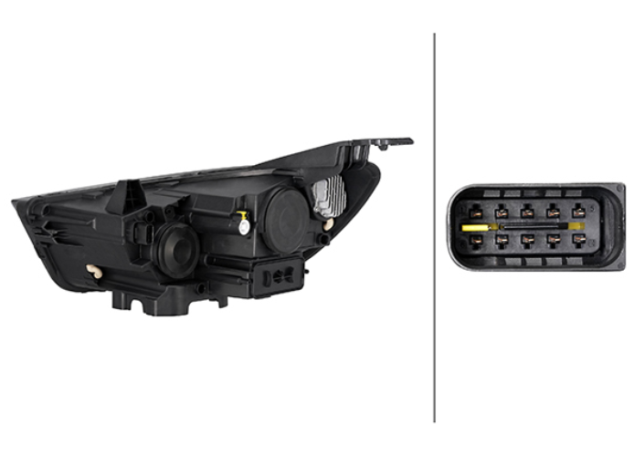 Far Opel Grandland X, 06.2017-08.2021, montare fata, dreapta, H7+H7+LED+PSY24W; electric; fara deckel; fara modul LED; cu modul LED; cu motor; halogen, VISTEON / VARROC