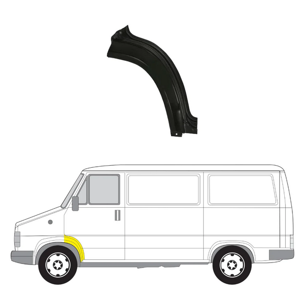 Pasaj interior roata fata, contra aripa Citroen C25 (280/290) 11.1981-05.1994; Fiat Ducato (280/290), 11.1981-05.1994; Peugeot J5 (280), 11.1981- 05.1994, montare fata, stanga, spate; tabla; element extern, KLOKKERHOLM