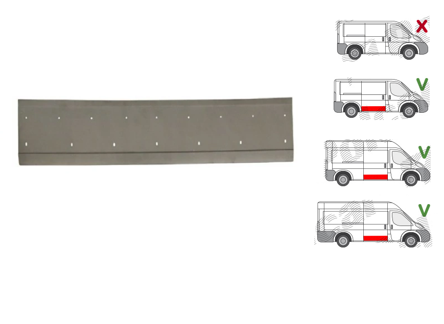 Element reparatie usa Peugeot Boxer (250), Fiat Ducato (250), Citroen Jumper (250),09.2006-08.2014- Ram Promaster, 02.2013-, montare dreapta, galvanizat; usa glisanta, cu locas ornamente; inaltime 280 mm, RapidAuto