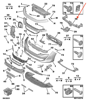 Armatura bara fata Opel Insignia (Fl), 02.2020-, aluminiu, RapidAuto