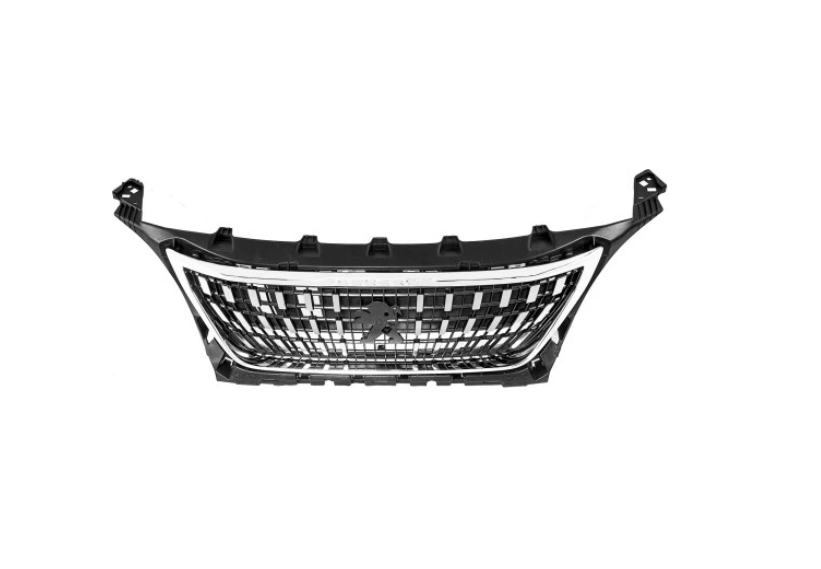Grila radiator Peugeot 3008, 10.2016-12.2020, montare fata, cromat/negru; complet, RapidAuto