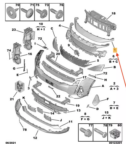 Capac grila radiator Peugeot 3008, 10.2020-; 5008, 10.2020-, montare fata, superior, RapidAuto