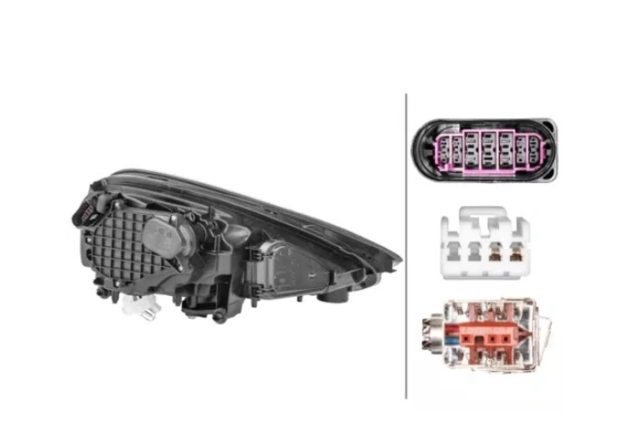 Far Porsche Cayenne (92a), 10.2014-12.2017, montare fata, dreapta, D8S+H7+LED; electric; fara ballast; xenon; cu lumina pentru viraje statica, HELLA