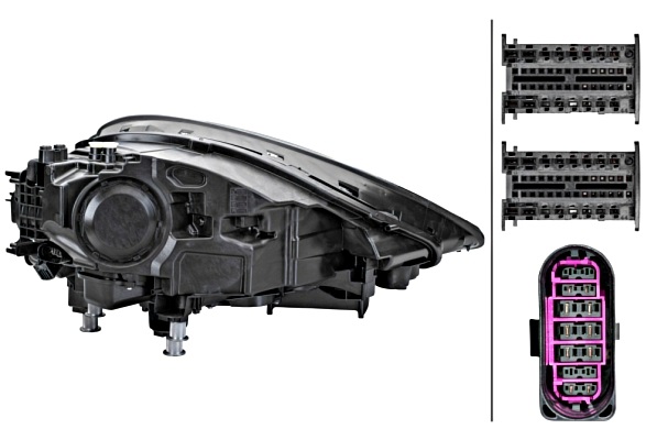 Far Porsche Cayenne (9ya), 10.2017-, montare fata, dreapta, Tip=PDLS; LED; electric; fara modul LED; LED, HELLA