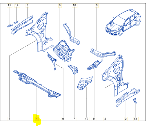 Traversa, Armatura sasiu Renault Megane, 2020-, montare fata, RapidAuto