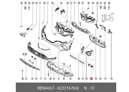 Suport bara protectie, spoiler Renault Captur, 11.2019-, montare fata, lateral, RapidAuto