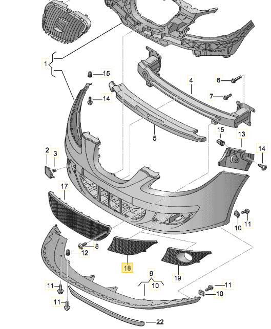 Grila bara protectie, spoiler Seat Leon (1p1), 09.2009-12.2012, montare fata, stanga, fara locas proiector, OE