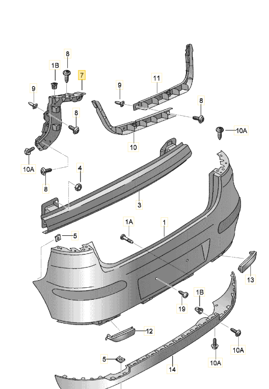 Suport bara protectie, spoiler Seat Ibiza (6l), 02.2002-04.2008, model: Ibiza, montare spate, dreapta, exterior, OE