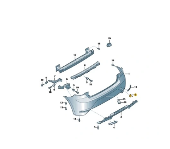 Capac bara carlig remorcare Seat Leon (Kl), 03.2020-, montare spate, RapidAuto
