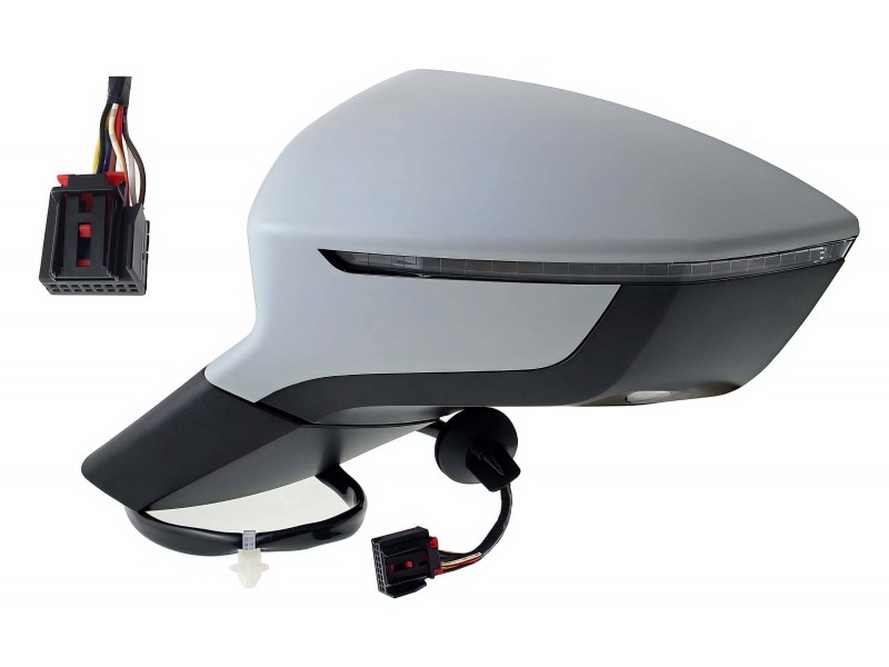 Oglinda exterioara Seat Ateca (Kh7), 06.2020-, montare stanga, reglaj electric; grunduit; incalzit; sticla convexa; geam cromat; 16 gauri / 6 pini; cu semnalizare, View Max