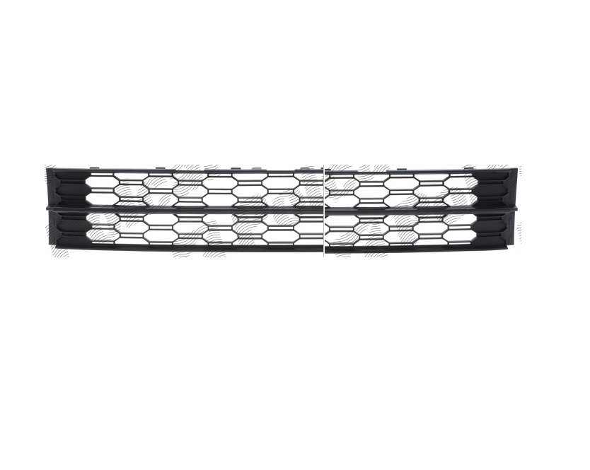 Grila bara protectie, spoiler Skoda Octavia Iii (5e), 03.2017-09.2020, montare fata, centrala, cu ornamente; negru, Negru lucios, RapidAuto