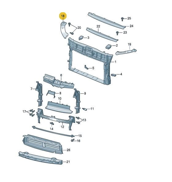Element montare panou frontal, Trager Skoda Scala, 04.2019-, montare fata, dreapta, RapidAuto