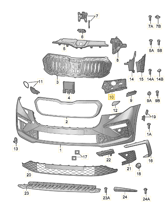 Suport bara protectie, spoiler Skoda Scala, 04.2019-, montare fata, stanga, RapidAuto