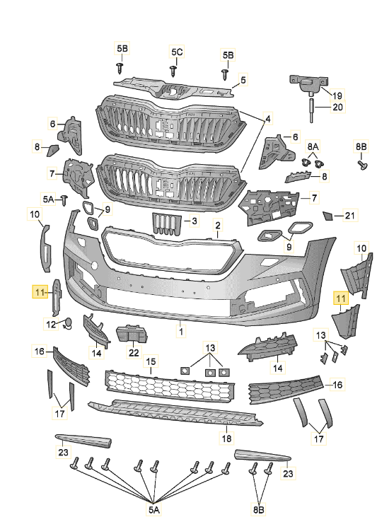 Deflector aer Skoda Scala, 04.2019-, montare fata, dreapta, RapidAuto