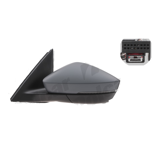 Oglinda exterioara Skoda Kamiq, 06.2019-; Scala, 04.2019-, montare stanga, reglaj electric; carcasa grunduita; incalzit; sticla convexa; geam cromat; rabatabil; 16 gauri / 12 pini; cu semnalizare LED, View Max