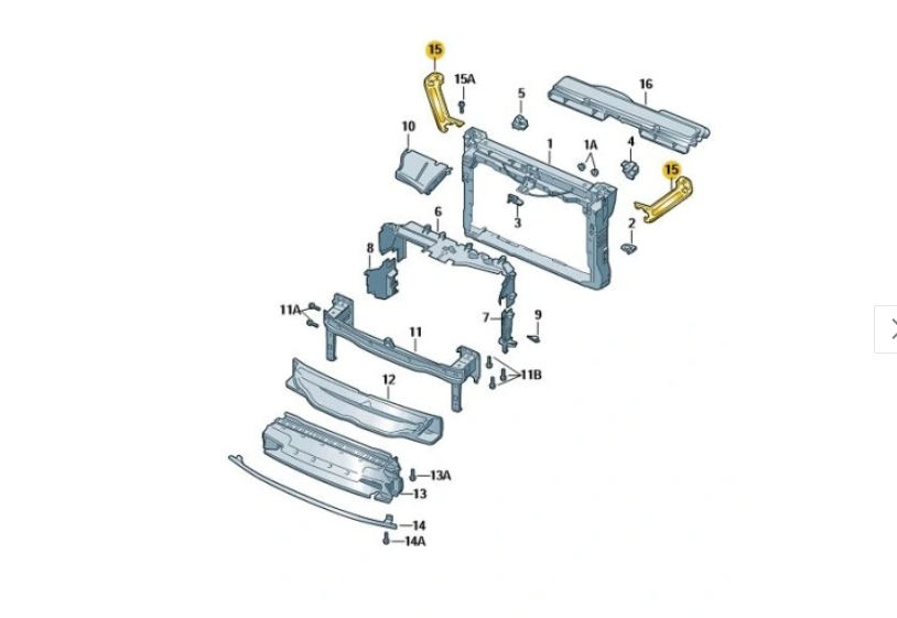 Element montare panou frontal, Trager Skoda Octavia, 04.2020-, montare fata, stanga, tabla, RapidAuto