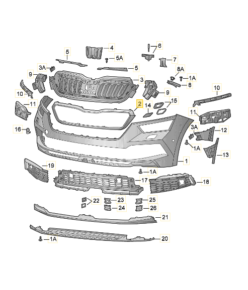 Rama grila radiator Skoda Kamiq, 06.2019-, montare fata, negru/negru, RapidAuto