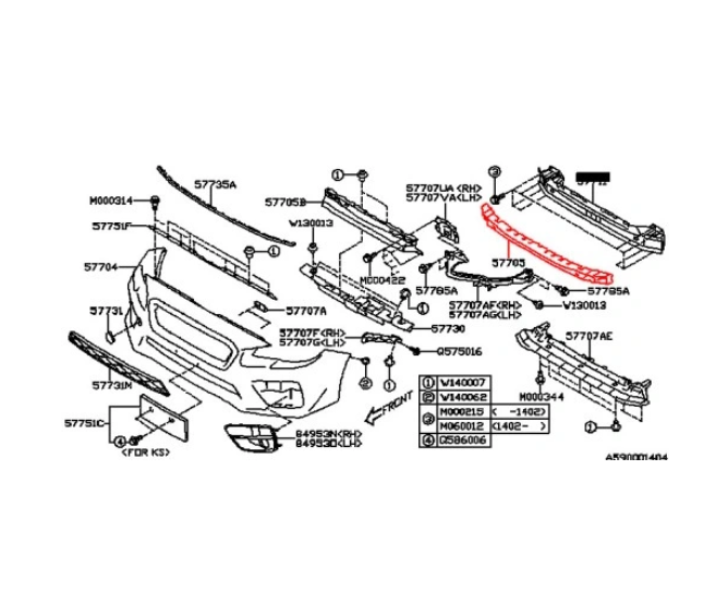 Absorbant soc bara fata Subaru Wrx/Sti (Gp/Gj), 01.2014-, spuma, RapidAuto