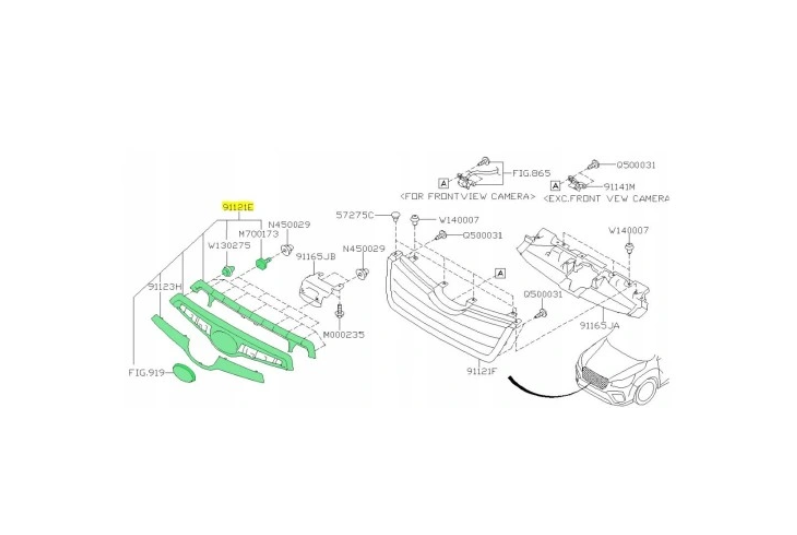 Grila radiator Subaru Forester (Sk), 09.2021-, montare fata, Cu ornamente cromate; superior, RapidAuto