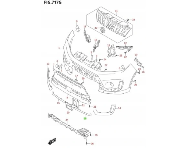 Ornament bara protectie, spoiler Suzuki Vitara, 2019-, montare fata, stanga, cromat, RapidAuto