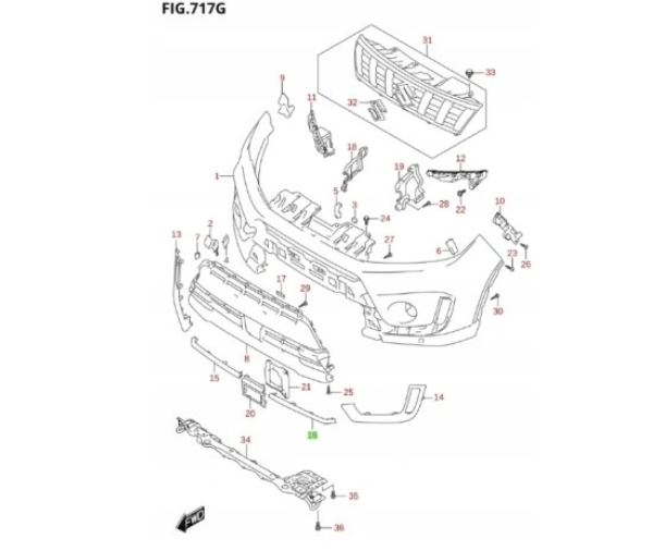 Ornament bara protectie, spoiler Suzuki Vitara, 2019-, montare fata, dreapta, cromat, RapidAuto
