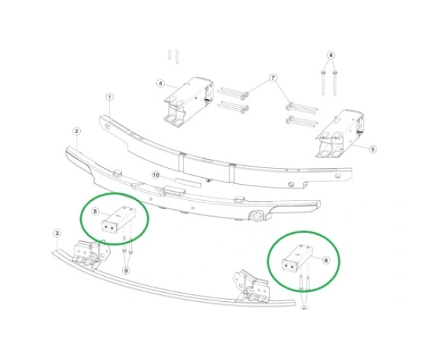 Suport bara protectie, spoiler Tesla Model 3, 07.2017-12.2023, montare fata, stanga+dreapta, RapidAuto