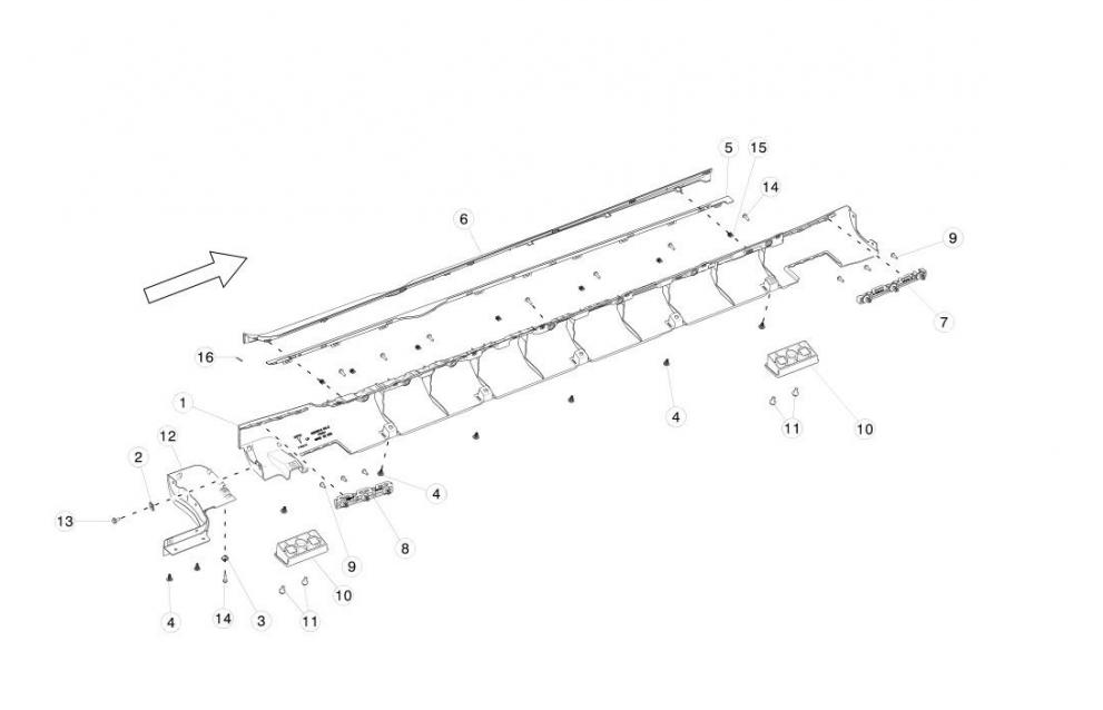 Element fixare ornament prag Tesla Model S, 06.2012-2020, montare spate, dreapta, RapidAuto