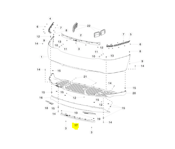 Ornament bara protectie, spoiler Tesla Model S, 06.2012-2016, montare spate, cromat; inferior, RapidAuto