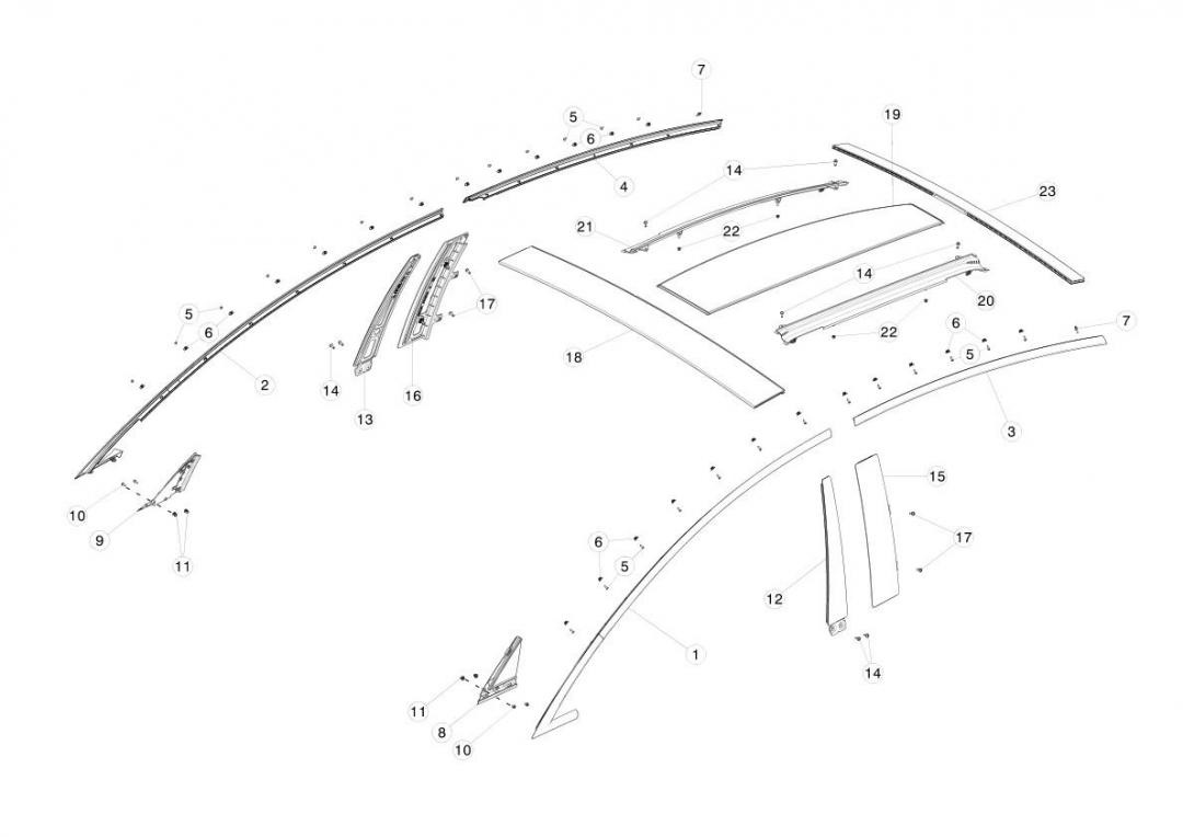 Ornament aripa Tesla Model X, 11.2015-, montare spate, stanga, negru, textura; spate, RapidAuto