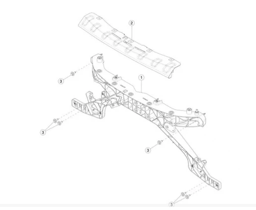 Ornament superior panou central, trager Tesla Model Y, 03.2020-, montare fata, aluminiu, RapidAuto