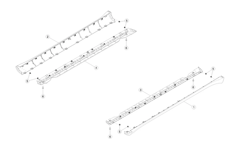 Ornament prag Tesla Model Y, 03.2020-, montare dreapta, negru; inferior, RapidAuto