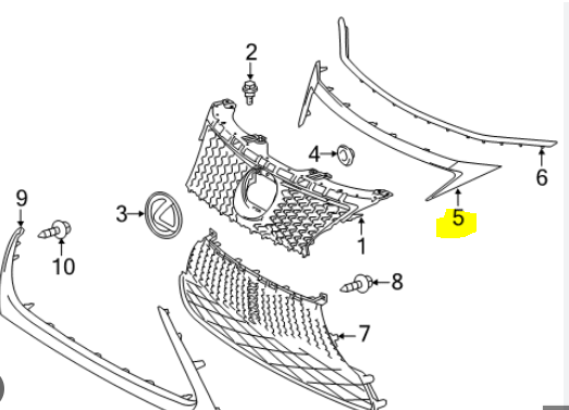 Ornament grila Lexus Ct (Zwa10), 2013-2021-, model: 200h, montare fata, RapidAuto