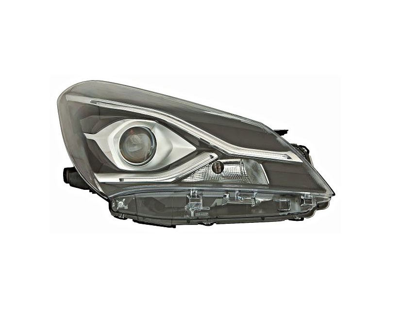Far Toyota Yaris, 05.2017-12.2020, montare fata, dreapta, cu lentile; cu lumini de zi tip LED; HiR2+LED+WY21W; electric; fara motor; halogen, DEPO
