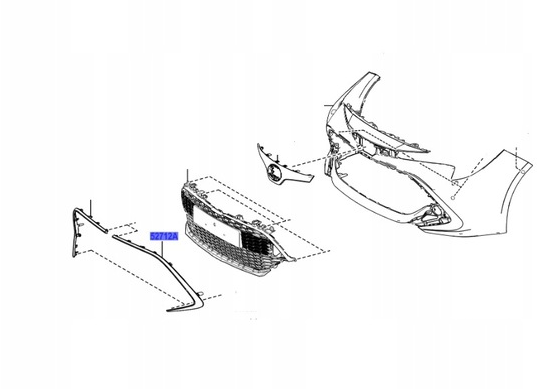 Ornament bara protectie, spoiler Toyota Corolla (E210), 07.2018-, model: Hatchback, versiune europeana, montare fata, stanga, cromat, RapidAuto