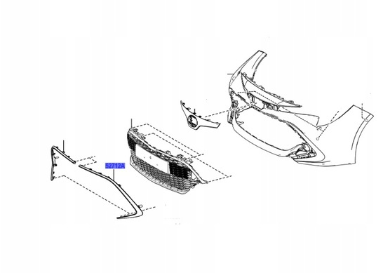 Ornament bara protectie, spoiler Toyota Corolla (E210), 07.2018-, model: Hatchback, versiune europeana, montare fata, dreapta, cromat, RapidAuto