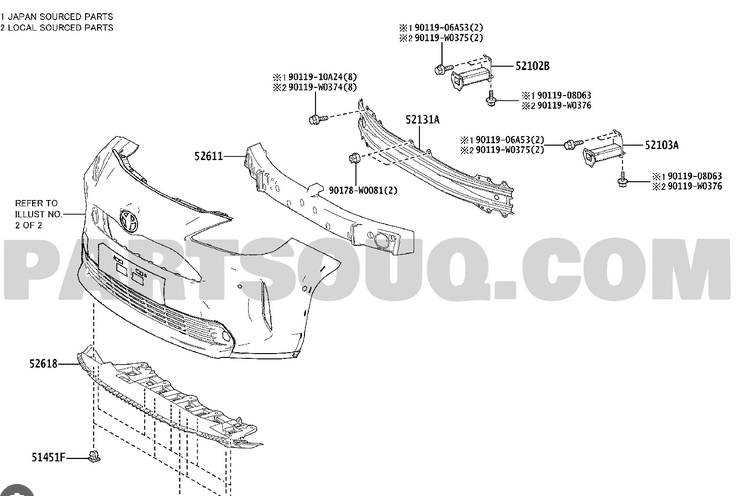 Absorbant soc bara fata Toyota Yaris Cross, 09.2021-, OE