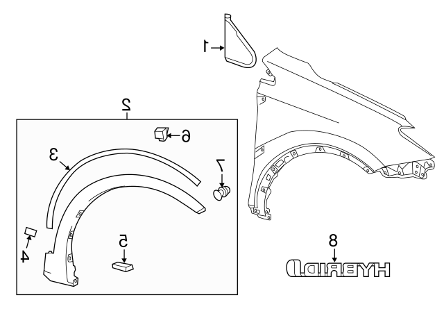 Ornament pasaj roata Toyota Rav4 (Xa40), 01.2013-02.2016, model: Version USA, montare fata, dreapta, RapidAuto