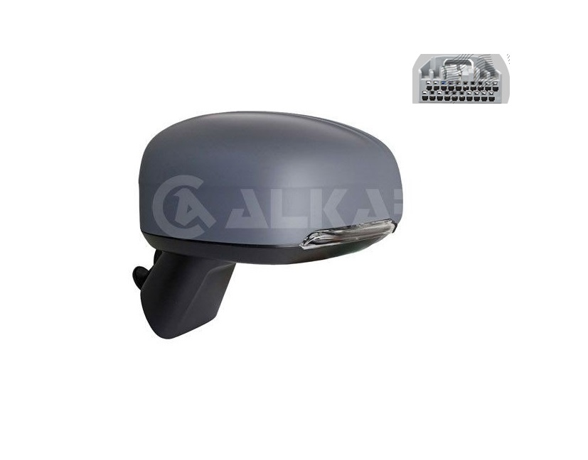 Oglinda exterioara Volvo Xc60, 01.2017-, montare stanga, reglaj electric; carcasa grunduita; incalzit; sticla asferica; geam cromat; memorie; 20 gauri / 10 pini, View Max