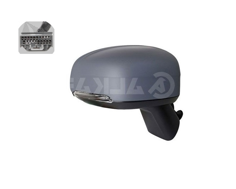 Oglinda exterioara Volvo Xc60, 01.2017-, montare dreapta, reglaj electric; carcasa grunduita; incalzit; sticla convexa; geam cromat; Senzor temperatura; rabatabil; memorie; 20 gauri / 12 pini; cu semnalizare LED, View Max