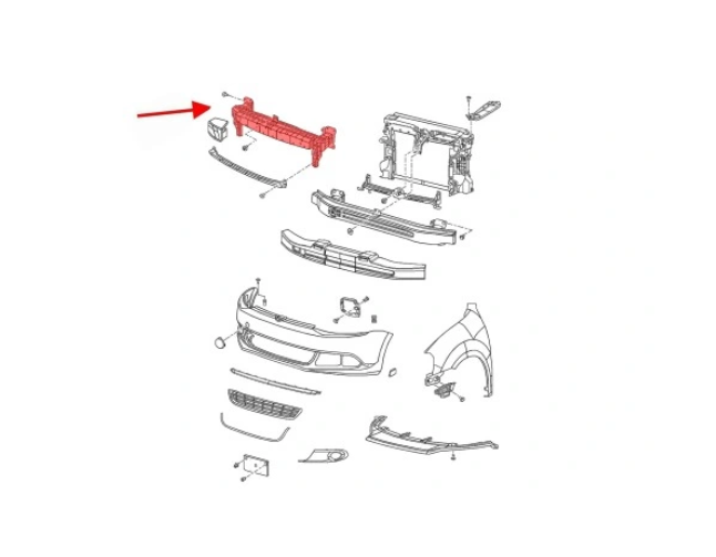Armatura bara fata Volkswagen Jetta (1b), 07.2010-, montare piese fixare in set, RapidAuto