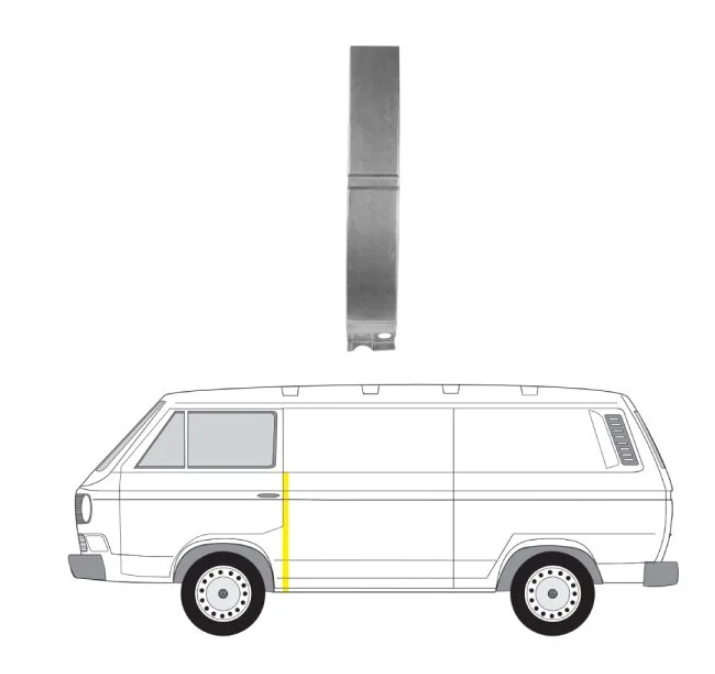 Stap mijloc, stalp B Volkswagen Transporter (T3), 07.1979-1992, montare stanga, perete lateral; inaltime 51 cm, latime 8 cm, KLOKKERHOLM