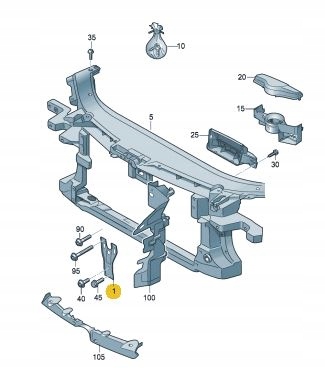 Suport fixare capota Volkswagen Passat (B7 (36)), 11.2010-2015; Passat B7 (Usa), 01.2011-12.2015, montare fata, center, OE