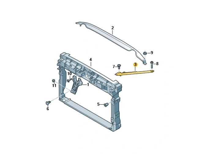 Suport fixare far Volkswagen Passat (B8), 08.2014-, montare fata, stanga, RapidAuto