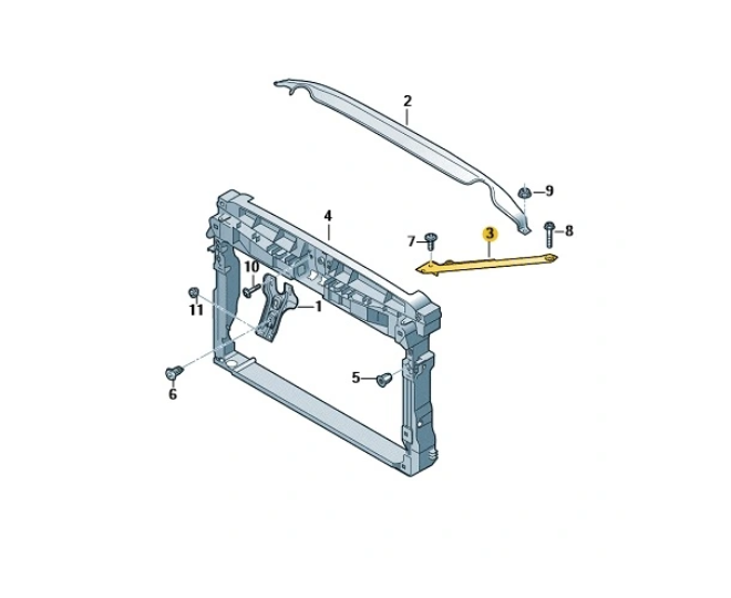 Suport fixare far Volkswagen Passat (B8), 08.2014-, montare fata, dreapta, RapidAuto