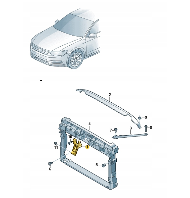 Suport fixare capota Volkswagen Passat (B8), 08.2014-2024, montare fata, RapidAuto